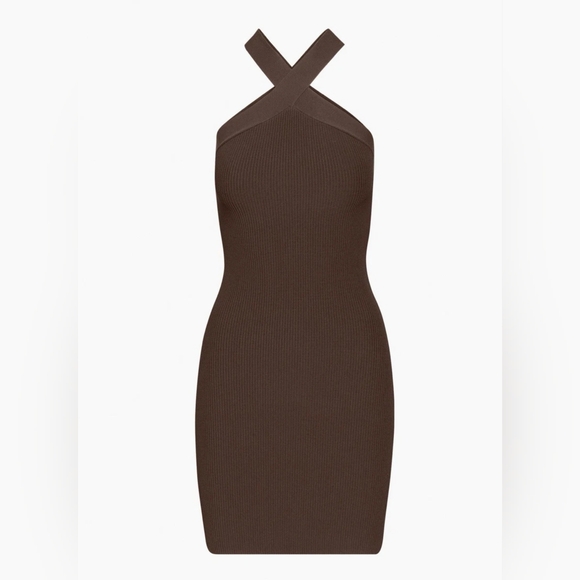 Aritzia Babaton Sculpt Knit Criss Cross Bodycon Mini Dress - Picture 4 of 10